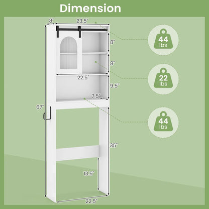 Over Toilet Storage Cabinet Sliding Barn Door