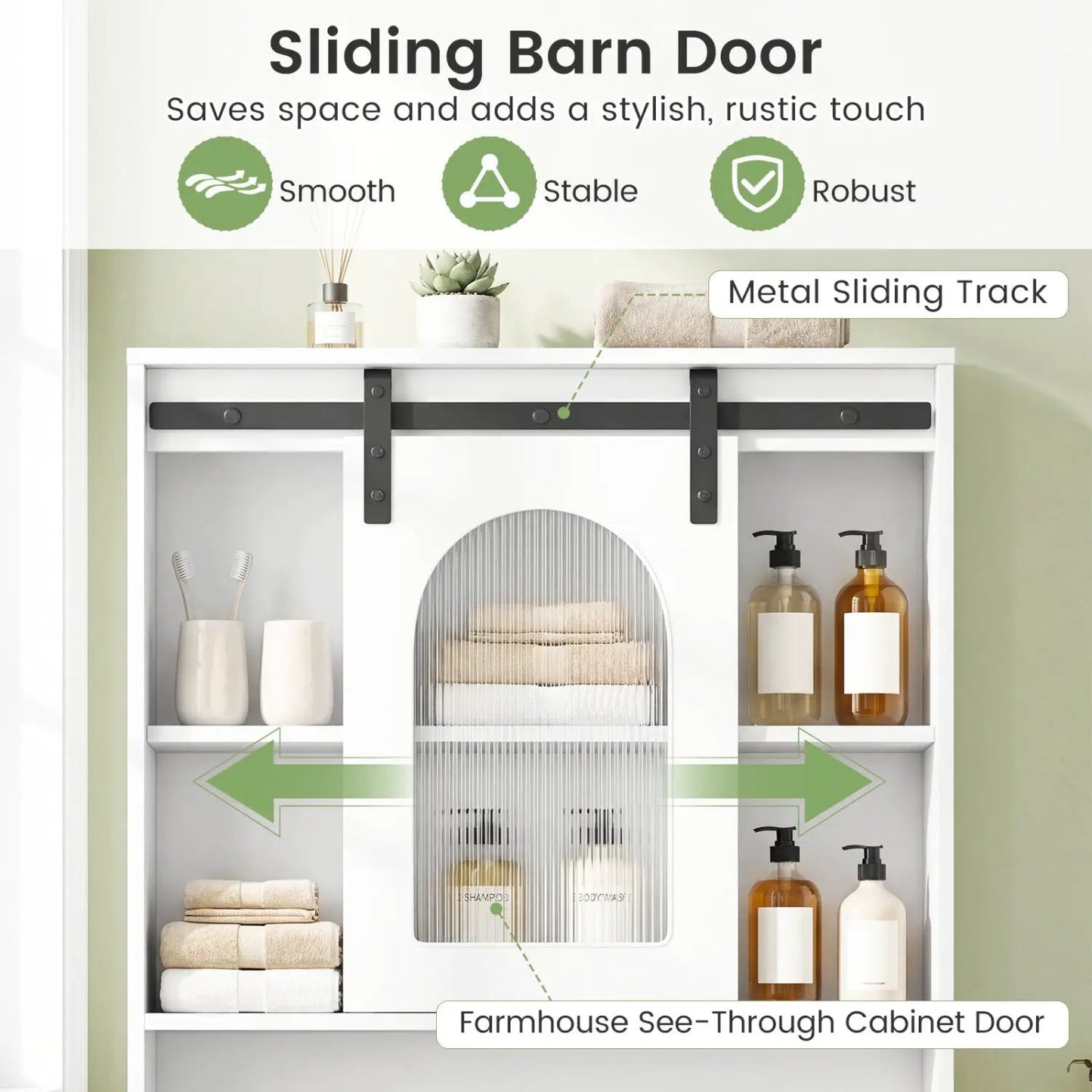 Over Toilet Storage Cabinet Sliding Barn Door