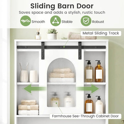 Over Toilet Storage Cabinet Sliding Barn Door