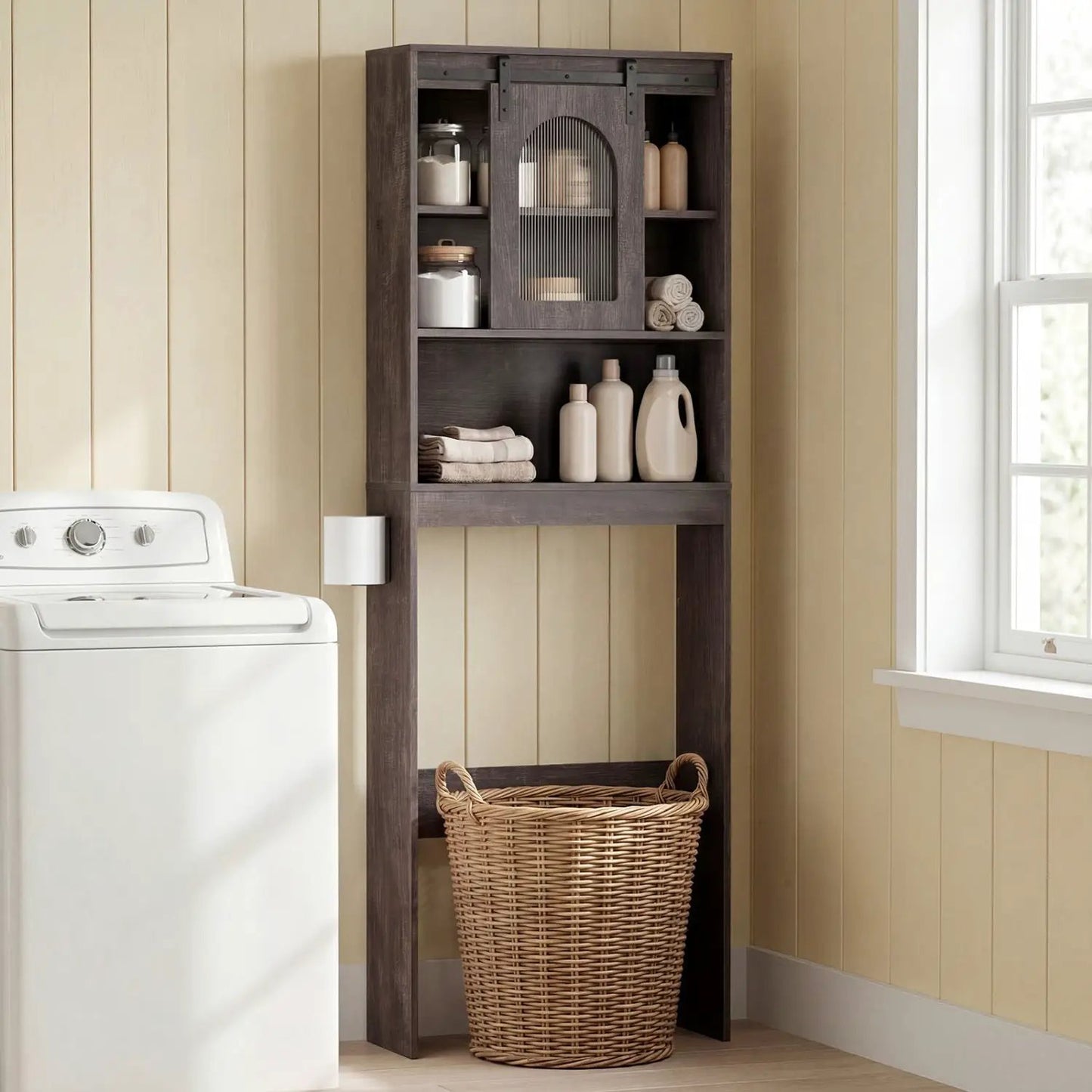 Over Toilet Storage Cabinet Sliding Barn Door