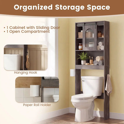 Over Toilet Storage Cabinet Sliding Barn Door