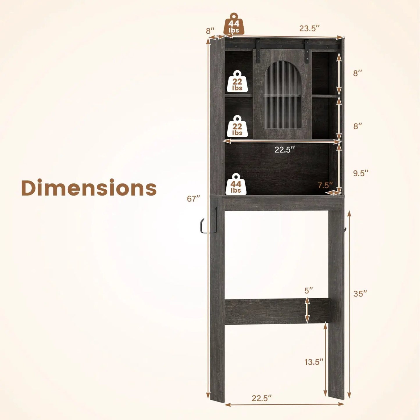 Over Toilet Storage Cabinet Sliding Barn Door