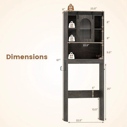 Over Toilet Storage Cabinet Sliding Barn Door