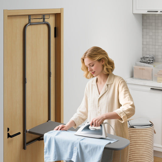 Over the Door Ironing Board Space-Saving Metal Hanging Ironing Board-Gray - Tampa Home & Garden Store