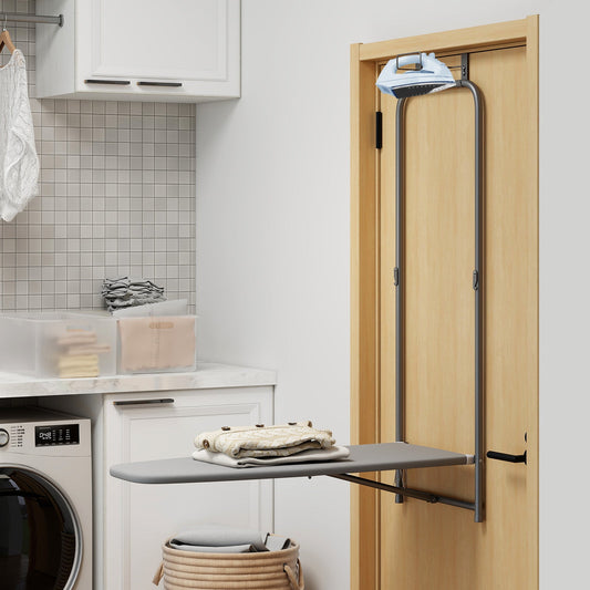 Over the Door Ironing Board Space-Saving Metal Hanging Ironing Board-Gray - Tampa Home & Garden Store