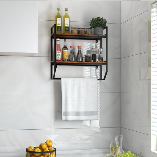 Over the Toilet Shelf Wall Mounted with Metal Frame for Bathroom - Tampa Home & Garden Store