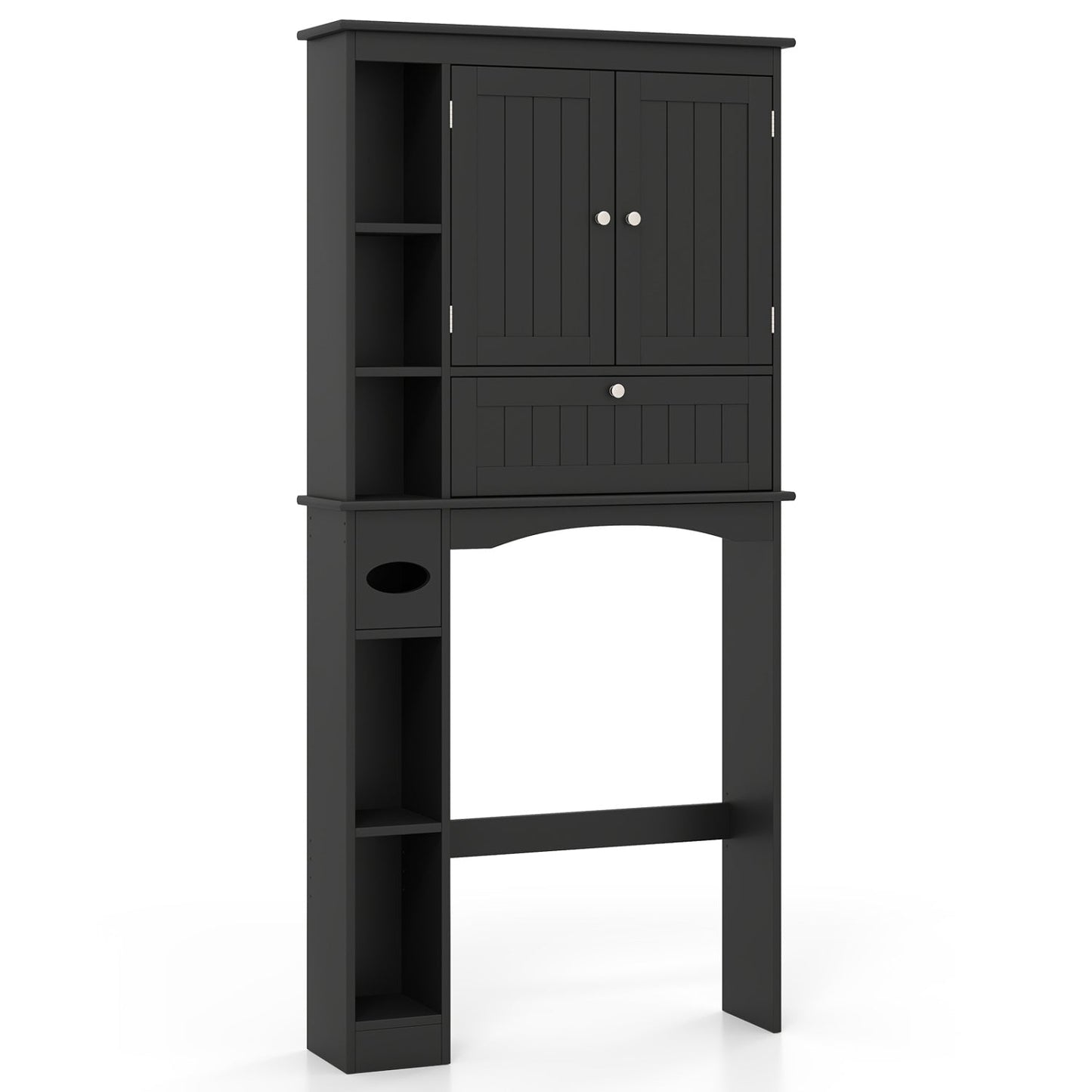 Over the Toilet Storage Cabinet with Adjustable Shelf and Bottom Bar-White