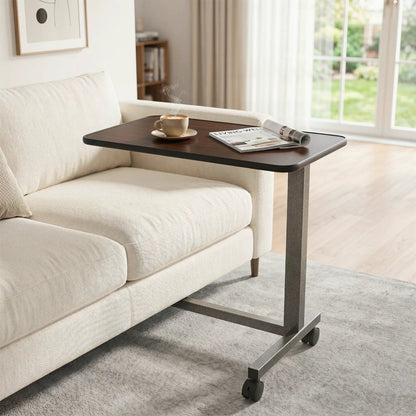 Overbed Table with Lockable Wheels and Height