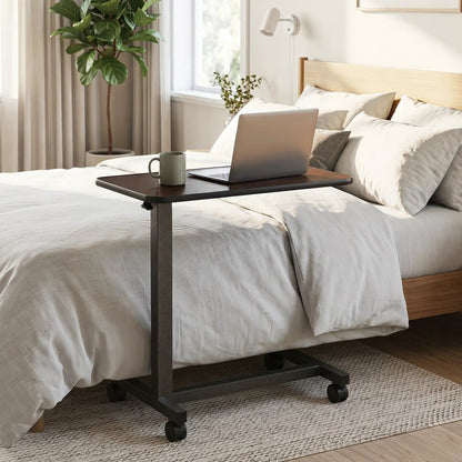 Overbed Table with Lockable Wheels and Height