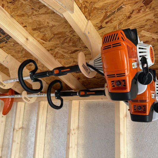 Overhead Weed Wacker Storage Hook – Ceiling Mount for Weed Eaters & Tools - Tampa Home & Garden Store