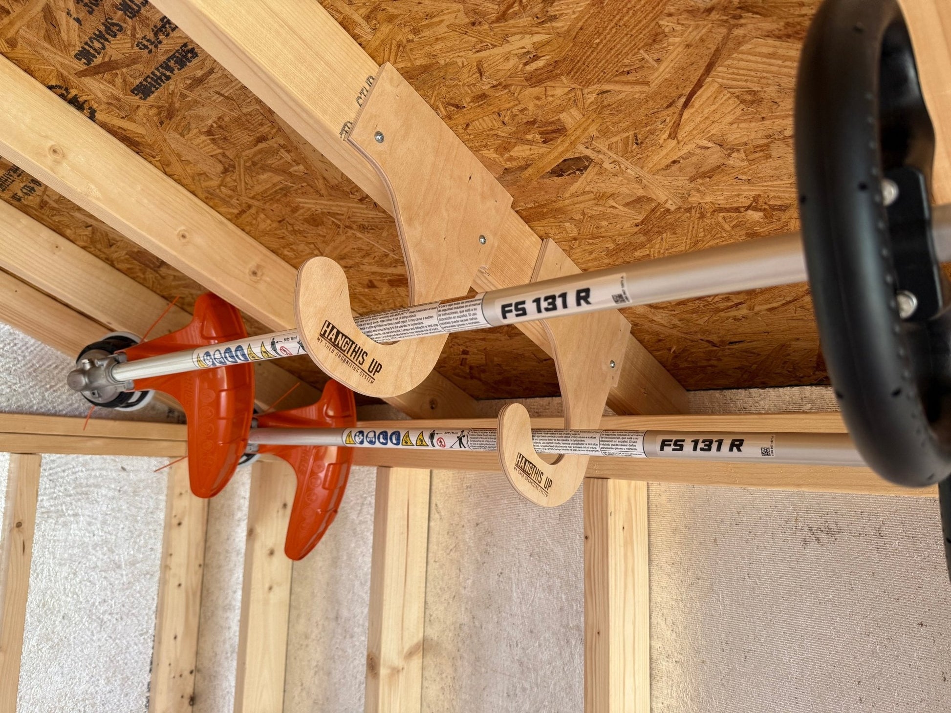 Overhead Weed Wacker Storage Hook – Ceiling Mount for Weed Eaters & Tools - Tampa Home & Garden Store