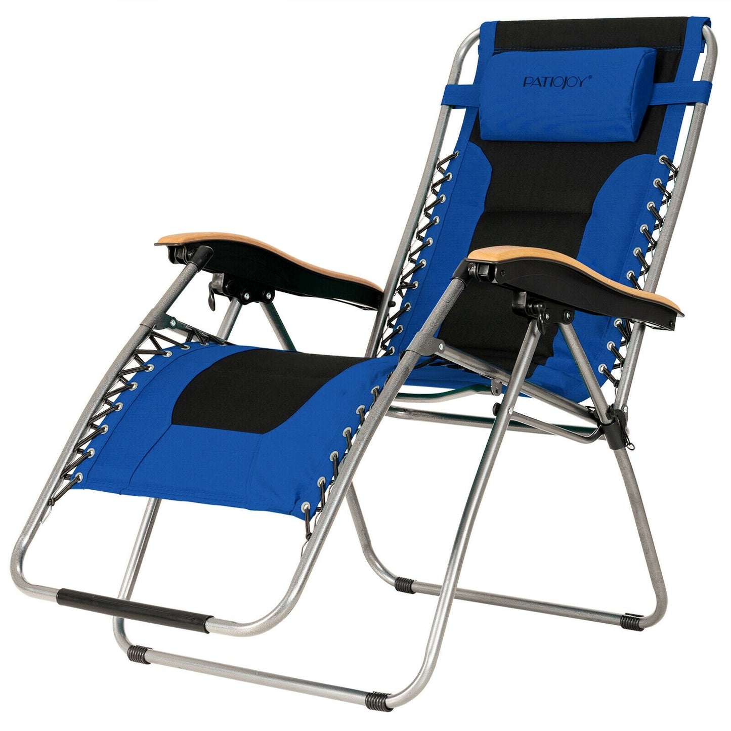 Oversize Folding Adjustable Padded Zero Gravity Lounge Chair-Blue - Tampa Home & Garden Store