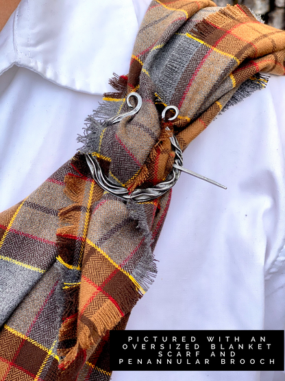 Oversized Blanket Scarf/Earasaid - Outlander Clan Fraser Inspired Gray, Brown, Yellow, and Red Cotton Flannel - Tampa Home & Garden Store