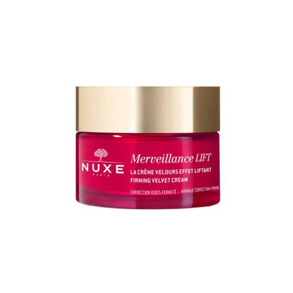 Face cream NUXE Merveillance Lift Velvet Cream pink glass jar with gold lid on Tampa Home & Garden Store