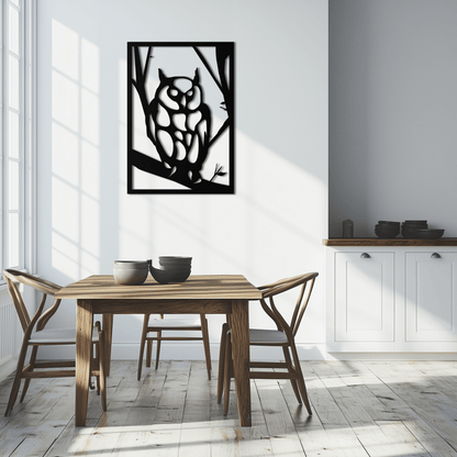 Owl Metal Wall Art - Steel Wall Decor for Home and Office - KAF006 - Tampa Home & Garden Store