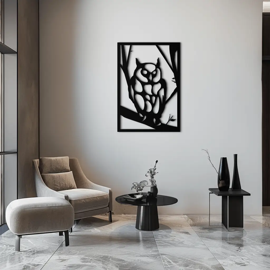Owl Metal Wall Art - Steel Wall Decor for Home and Office - KAF006 - Tampa Home & Garden Store