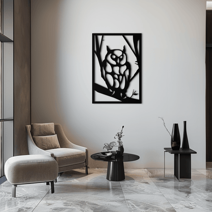 Owl Metal Wall Art - Steel Wall Decor for Home and Office - KAF006 - Tampa Home & Garden Store