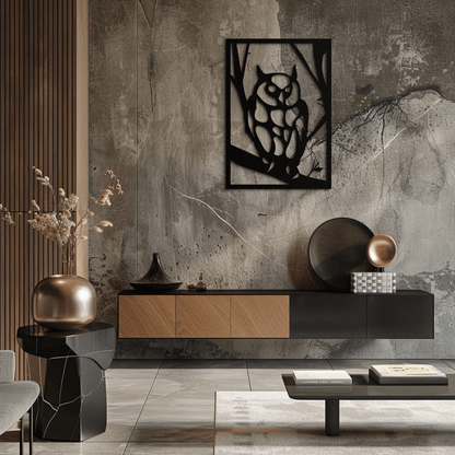 Owl Metal Wall Art - Steel Wall Decor for Home and Office - KAF006 - Tampa Home & Garden Store