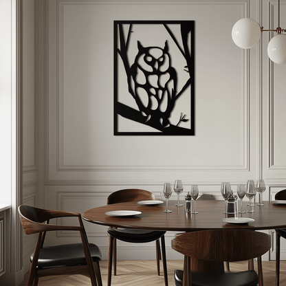 Owl Metal Wall Art - Steel Wall Decor for Home and Office - KAF006 - Tampa Home & Garden Store