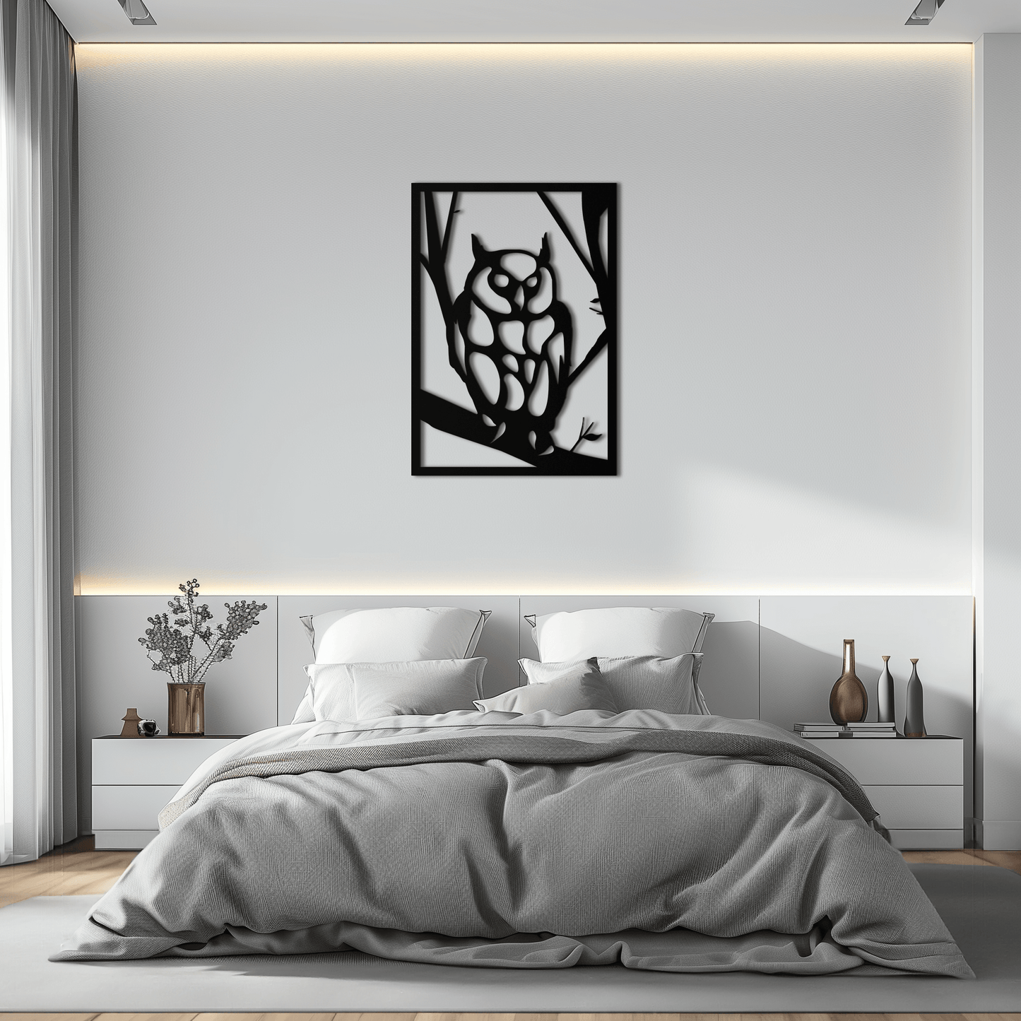 Owl Metal Wall Art - Steel Wall Decor for Home and Office - KAF006 - Tampa Home & Garden Store