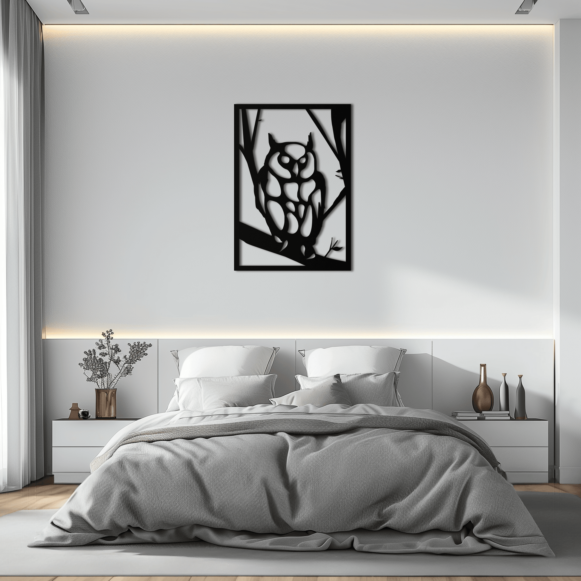 Owl Metal Wall Art - Steel Wall Decor for Home and Office - KAF006 - Tampa Home & Garden Store
