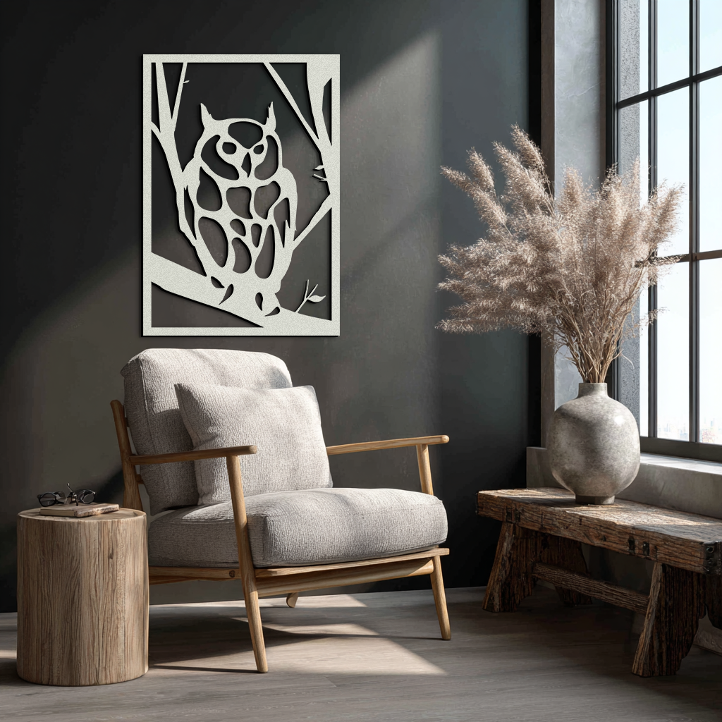 Owl Metal Wall Art - Steel Wall Decor for Home and Office - KAF006 - Tampa Home & Garden Store