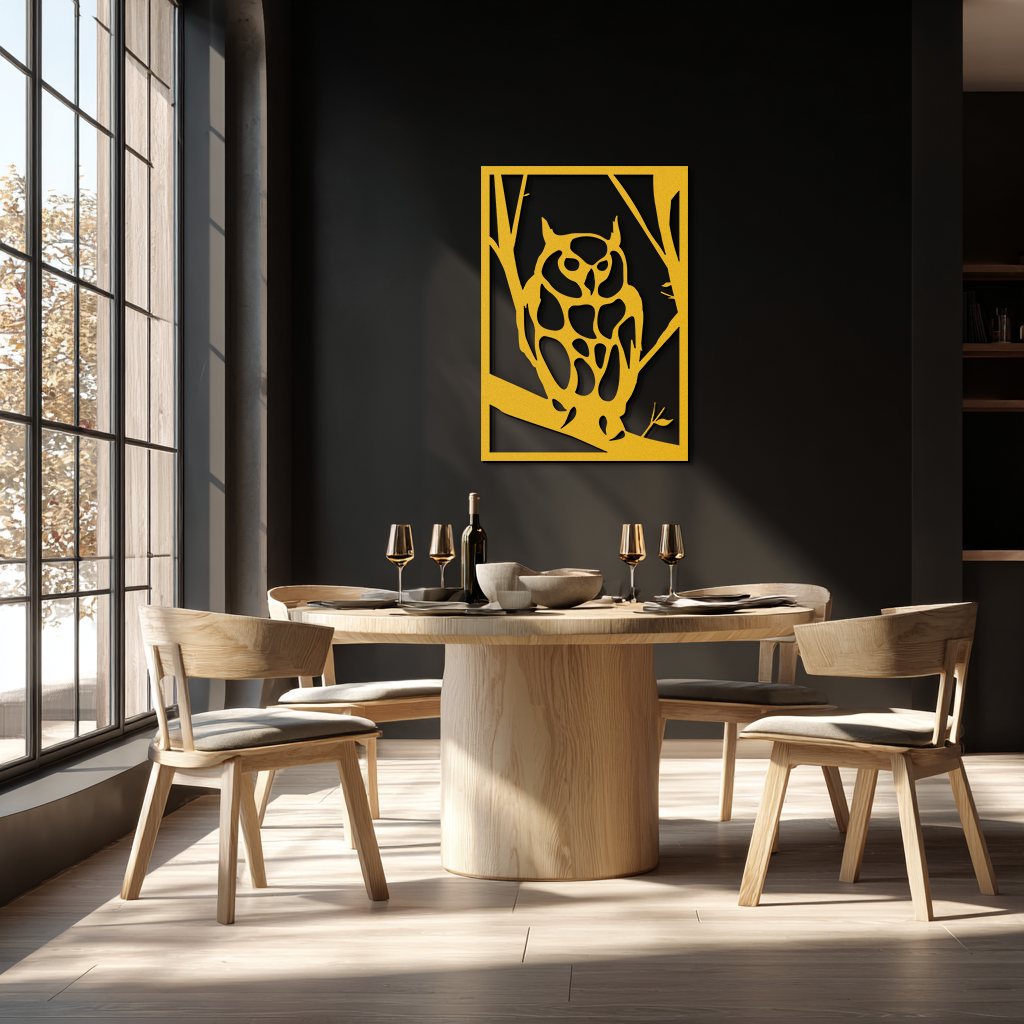 Owl Metal Wall Art - Steel Wall Decor for Home and Office - KAF006 - Tampa Home & Garden Store