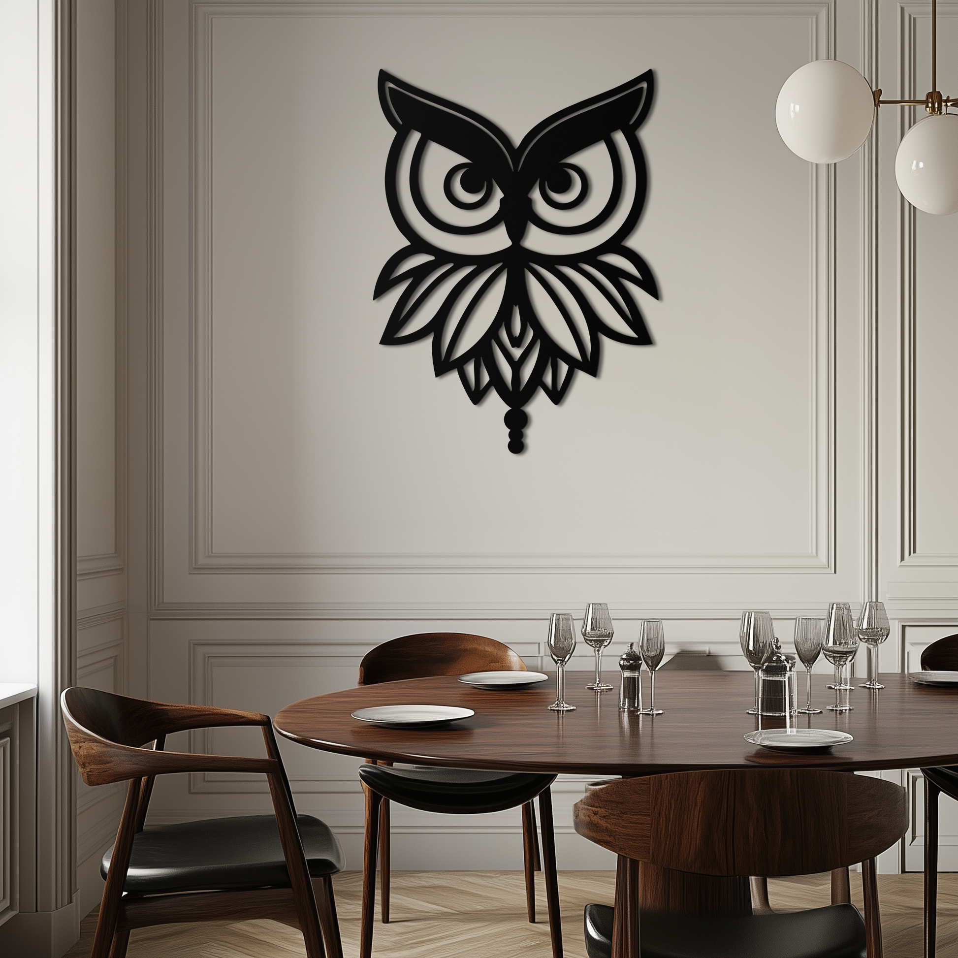 Owl Silhouette Metal Wall Art – Black Steel Bird Wall Decor for Modern Homes- KAF517 - Tampa Home & Garden Store