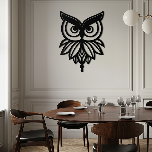 Owl Silhouette Metal Wall Art – Black Steel Bird Wall Decor for Modern Homes- KAF517 - Tampa Home & Garden Store