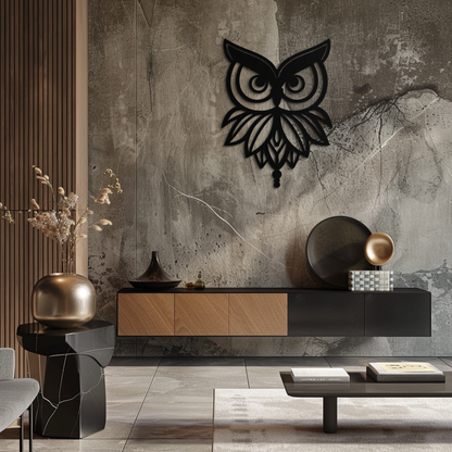 Owl Silhouette Metal Wall Art – Black Steel Bird Wall Decor for Modern Homes- KAF517 - Tampa Home & Garden Store