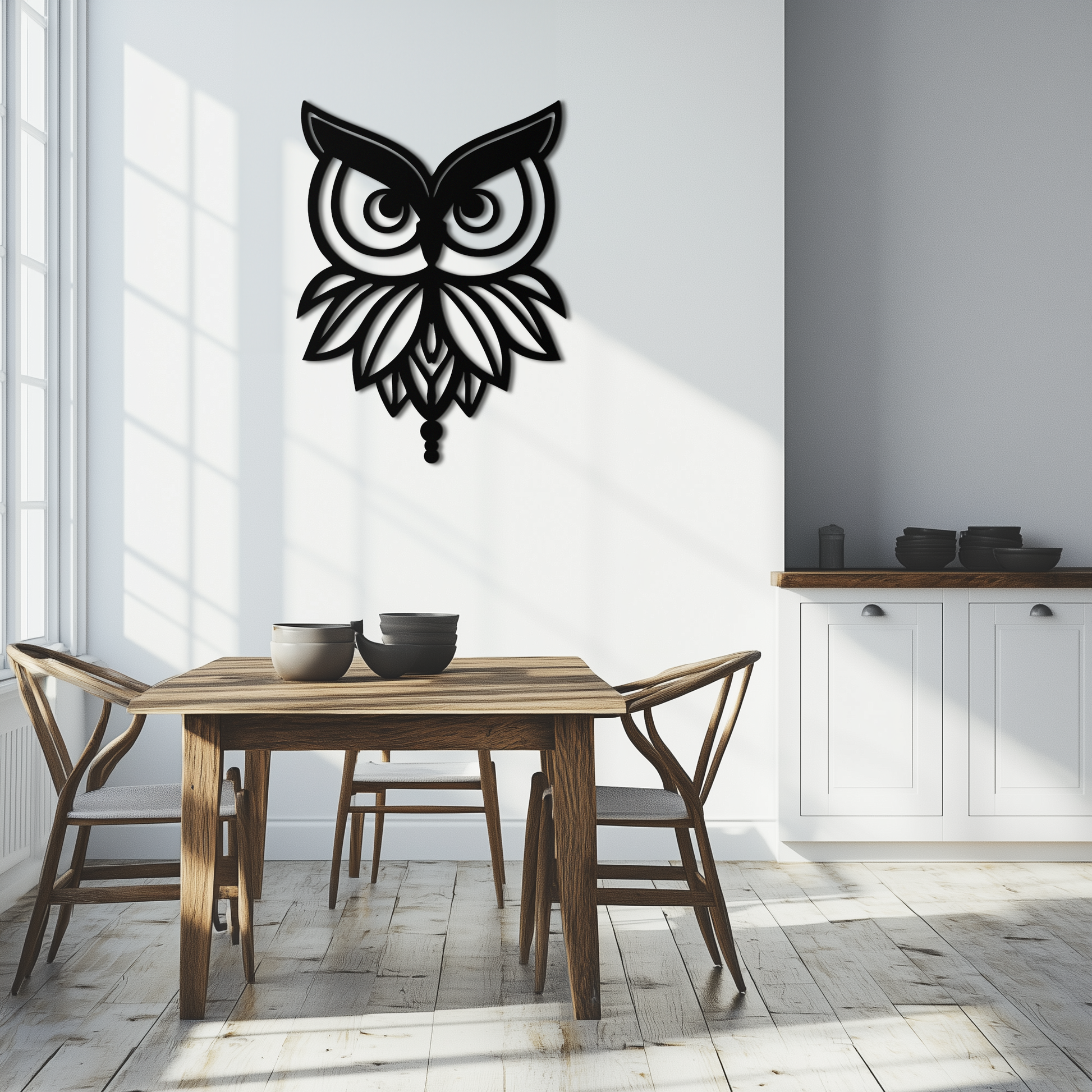 Owl Silhouette Metal Wall Art – Black Steel Bird Wall Decor for Modern Homes- KAF517 - Tampa Home & Garden Store