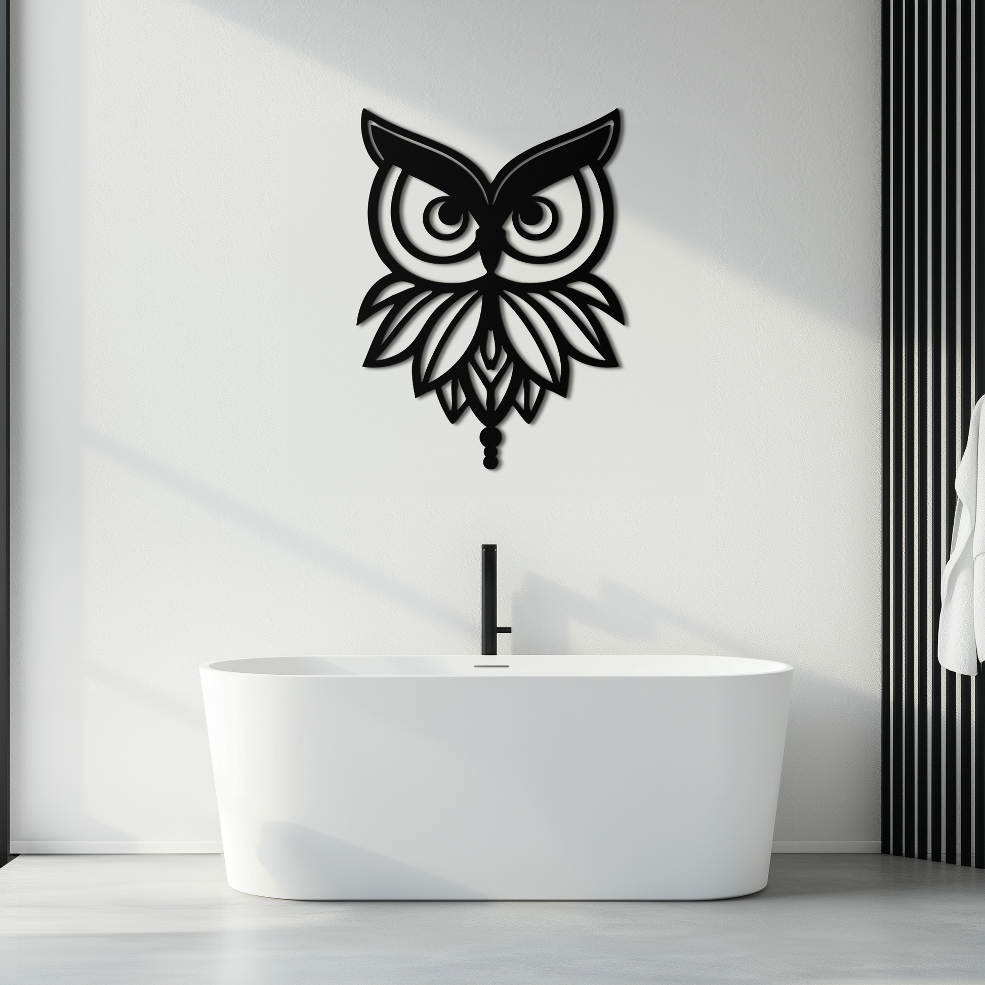 Owl Silhouette Metal Wall Art – Black Steel Bird Wall Decor for Modern Homes- KAF517 - Tampa Home & Garden Store