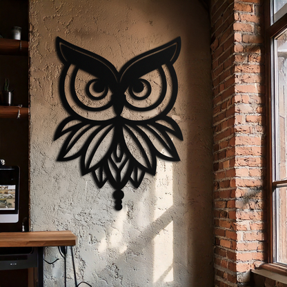 Owl Silhouette Metal Wall Art – Black Steel Bird Wall Decor for Modern Homes- KAF517 - Tampa Home & Garden Store