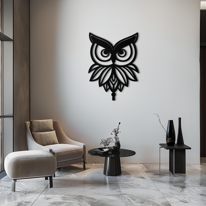 Owl Silhouette Metal Wall Art – Black Steel Bird Wall Decor for Modern Homes- KAF517 - Tampa Home & Garden Store
