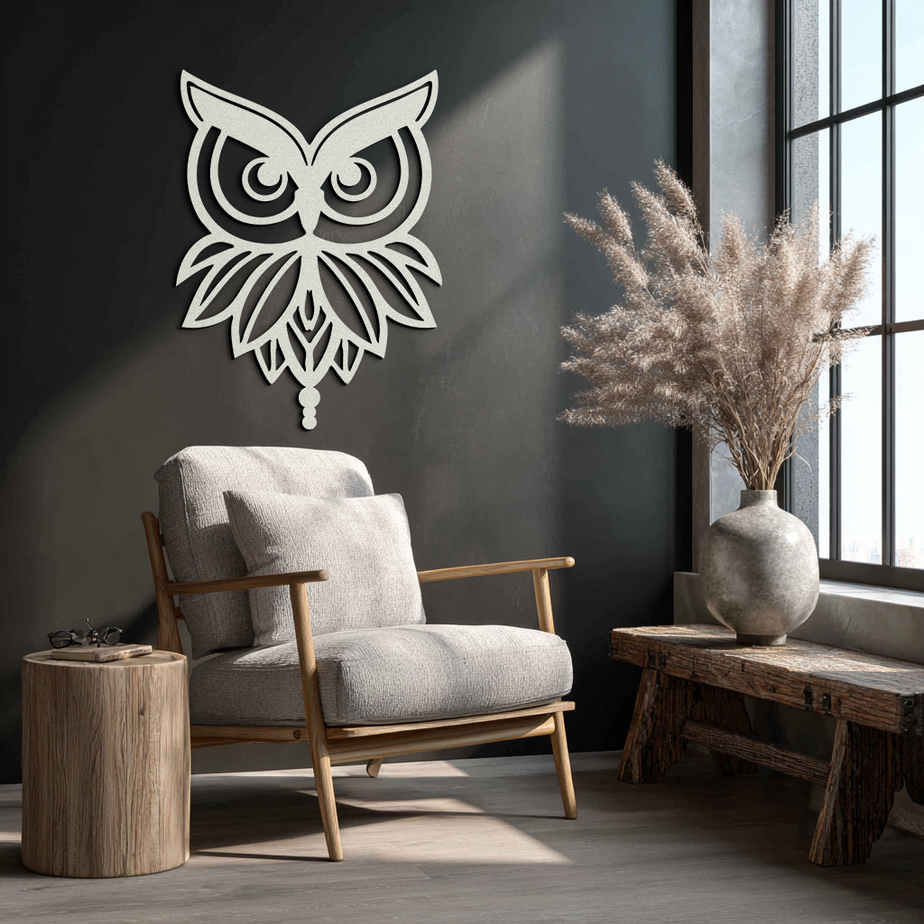 Owl Silhouette Metal Wall Art – Black Steel Bird Wall Decor for Modern Homes- KAF517 - Tampa Home & Garden Store