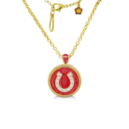 Lauren G Adams equestrian pendant necklace with red enamel pendant and white horseshoe on Tampa Home & Garden Store