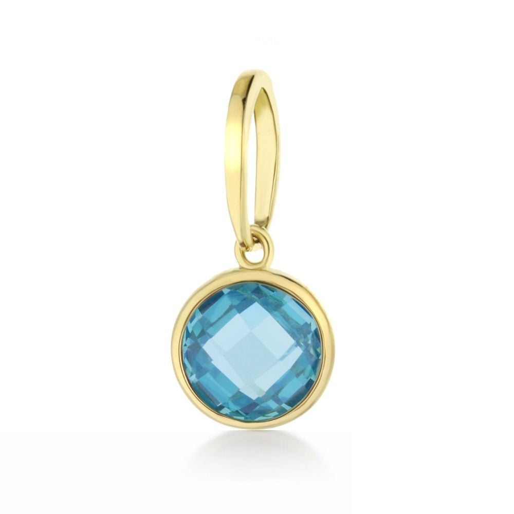 October Birthstone Color Pendant gold-tone bezel with blue faceted gemstone, Lauren G Adams on Tampa Home & Garden Store