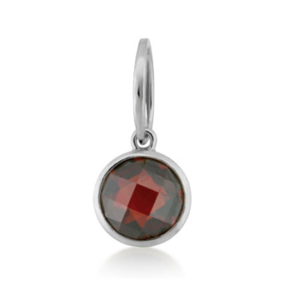 October Birthstone Color Pendant Lauren G Adams, silver bezel, round red gemstone on Tampa Home & Garden Store