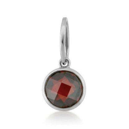 October Birthstone Color Pendant Lauren G Adams, silver bezel, round red gemstone on Tampa Home & Garden Store