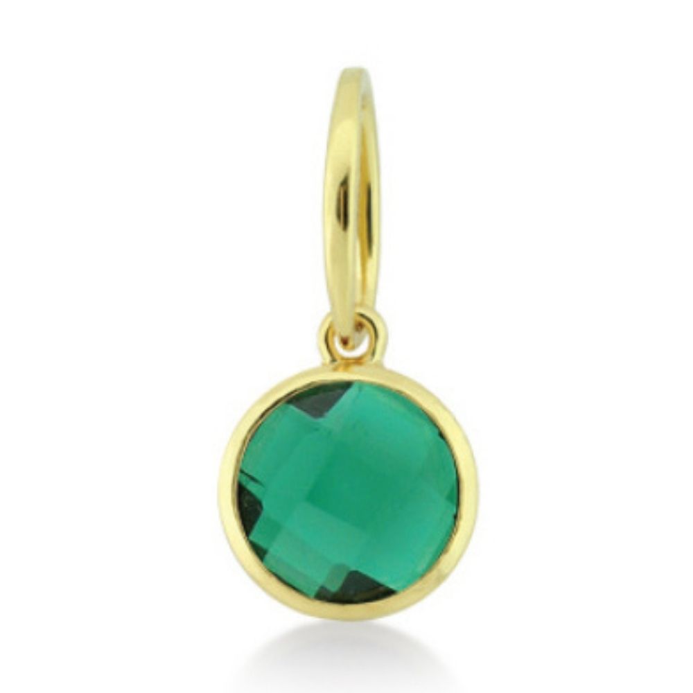 October Birthstone Color Pendant in gold with a green faceted gemstone by Lauren G Adams on Tampa Home & Garden Store