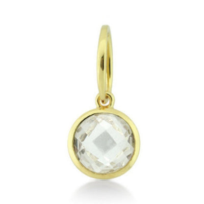October Birthstone Color Pendant gold bezel with clear faceted stone, Lauren G Adams on Tampa Home & Garden Store