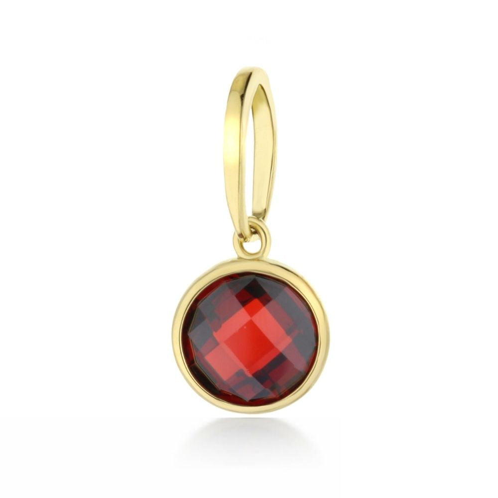 October Birthstone Color Pendant gold-tone frame with red faceted gemstone by Lauren G Adams on Tampa Home & Garden Store