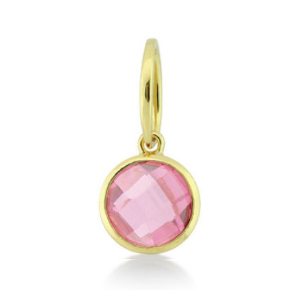 October Birthstone Color Pendant pink gemstone in gold-tone setting by Lauren G Adams on Tampa Home & Garden Store