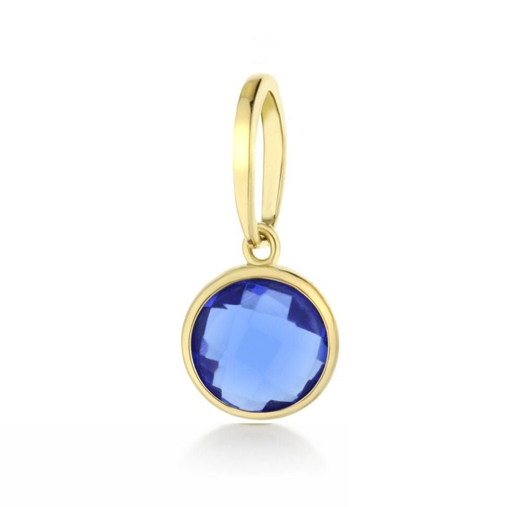 October Birthstone Color Pendant in gold with blue faceted gemstone by Lauren G Adams on Tampa Home & Garden Store