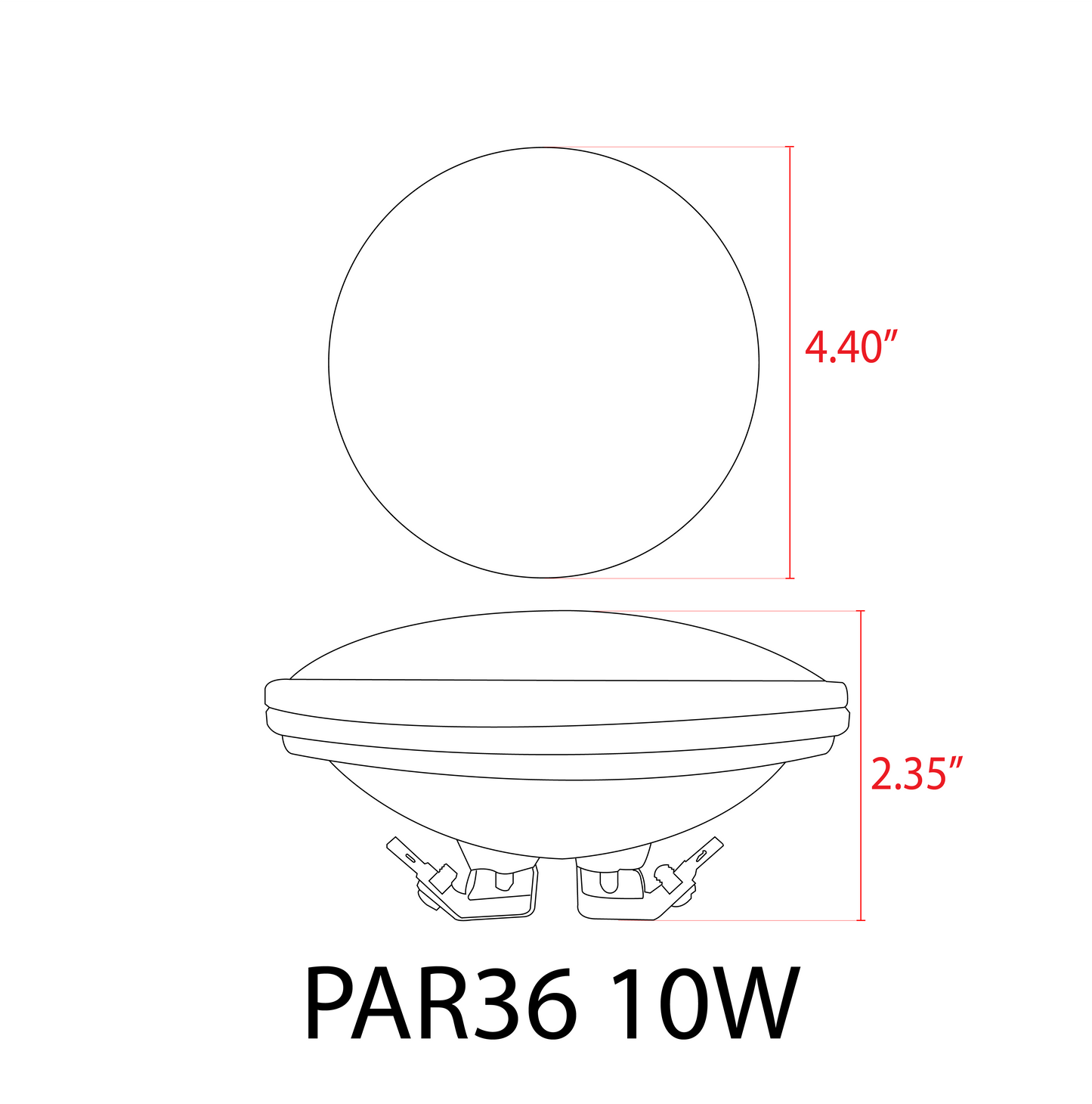 PAR36 10W 160° LED Low Voltage Bulbs Waterproof Landscape Floodlight