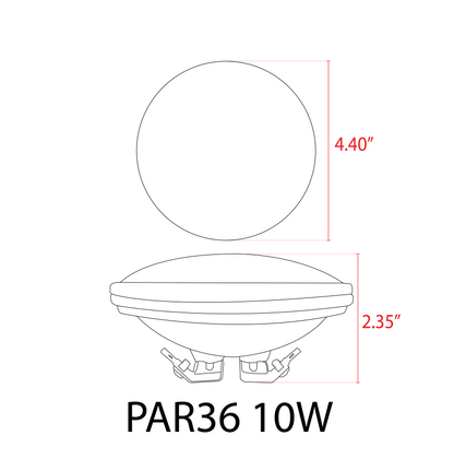 PAR36 10W 160° LED Low Voltage Bulbs Waterproof Landscape Floodlight