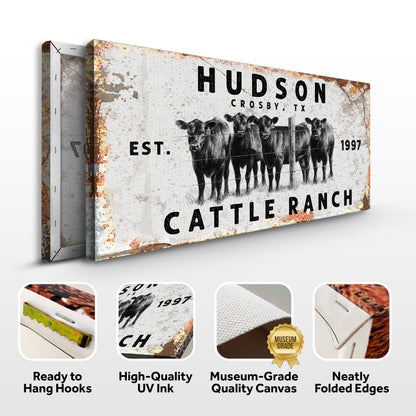 Personalized Cattle Ranch Rustic Sign II canvas by Tailored Canvases, crafting canvas on Tampa Home & Garden Store