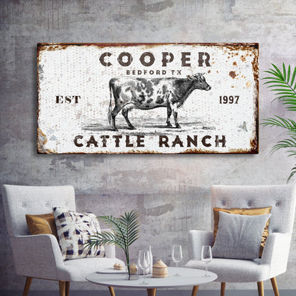 Personalized Cattle Ranch Rustic Sign II canvas by Tailored Canvases on Tampa Home & Garden Store