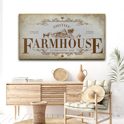 Rustic Farmhouse Sign IV canvas by Tailored Canvases in brown-beige distress finish on Tampa Home & Garden Store