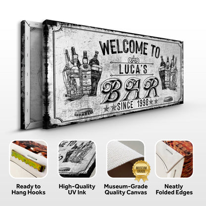 Bar Sign VI crafting canvas with liquor bottles by Tailored Canvases on Tampa Home & Garden Store